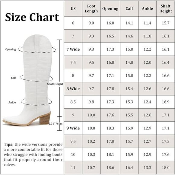 NEW  Western Cowboy Boots for Women - Knee High Wide Calf Cowgirl Boots - Picture 5 of 6